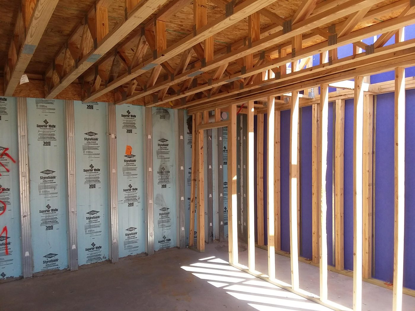 Interior framing of a new home under construction