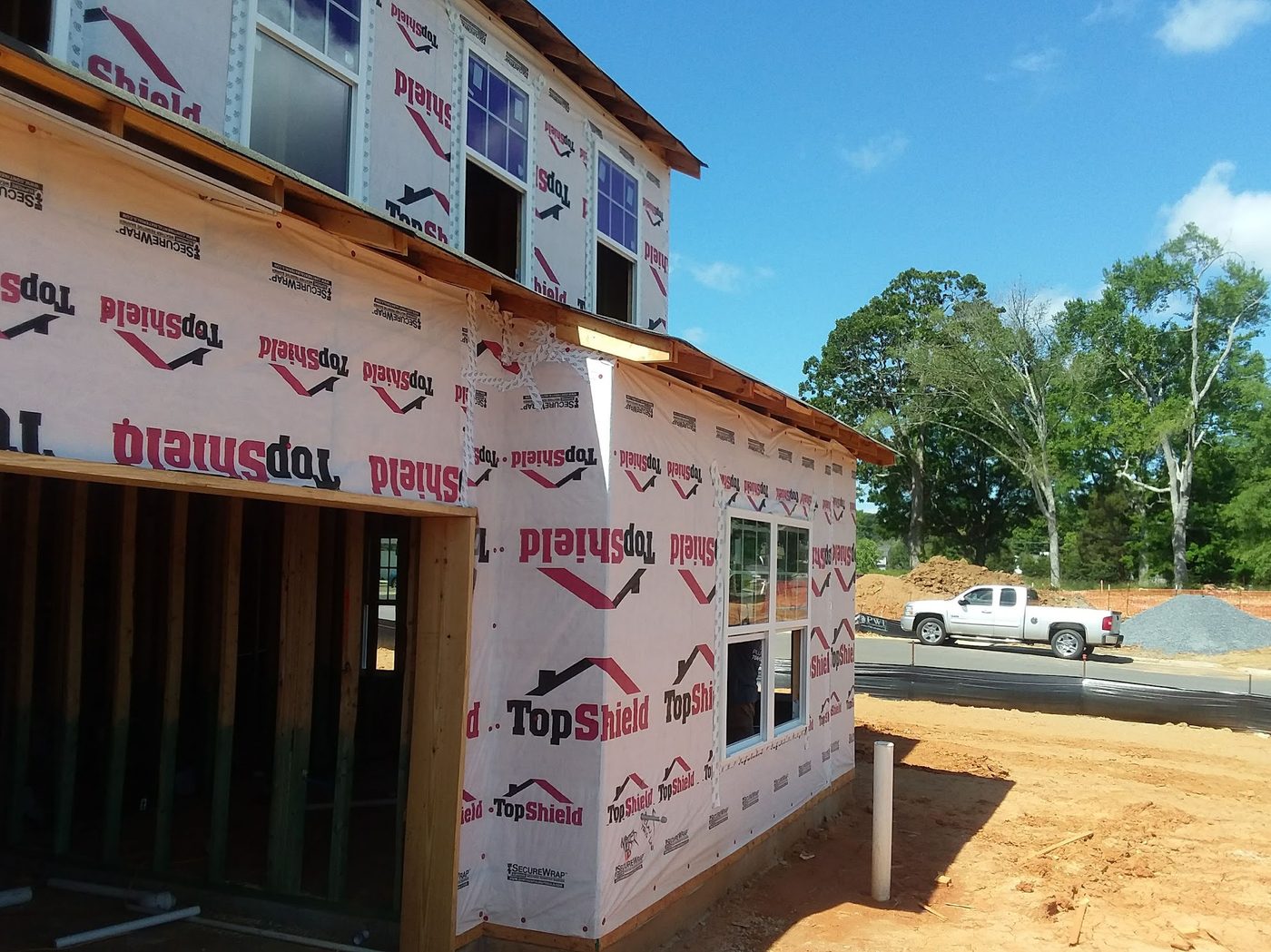 A new home nearing completion on a Dutch Orange site